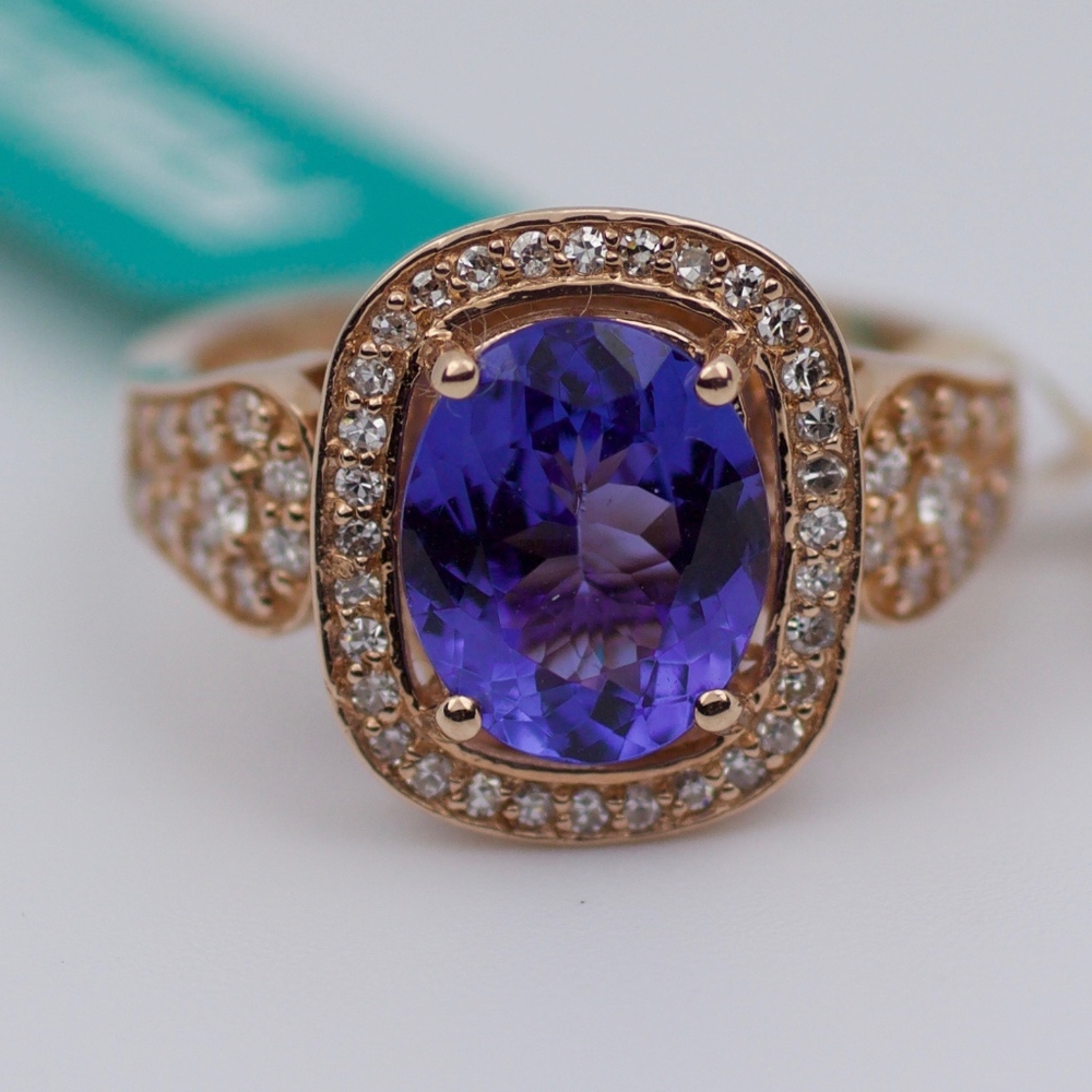 New Effy 14k Rose Gold Tanzanite And Diamond Ring